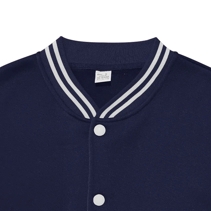 Cross-border men's autumn and winter flight jacket baseball jersey velvet loose casual stand-up jacket men