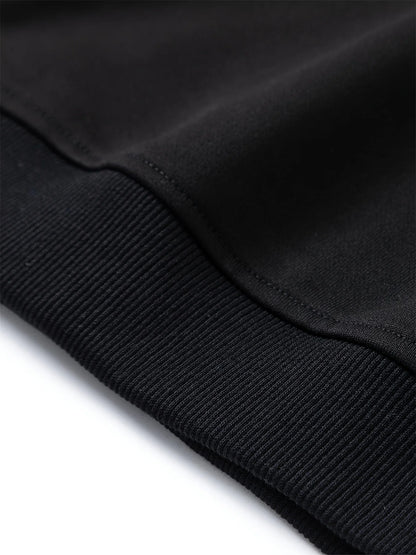 Outono e inverno masculino moda casual solto montanha e bússola impressão gráfica manga comprida em torno do pescoço moletom