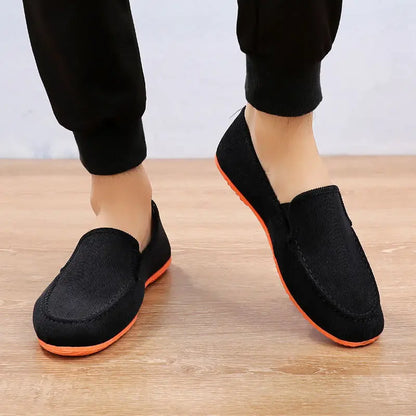 Mocassins de lona tamanho grande masculino, tênis planos simples, sapatos casuais masculinos, sapatos de caminhada, vintage, baratos