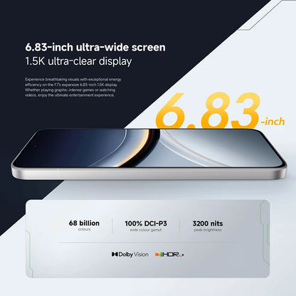 Poco f7 5g smartphone versão global 256b/512gb 6.83 "amoled 120hz snapdragon @ 8s gen 50mp câmera 6500mah bateria nfc