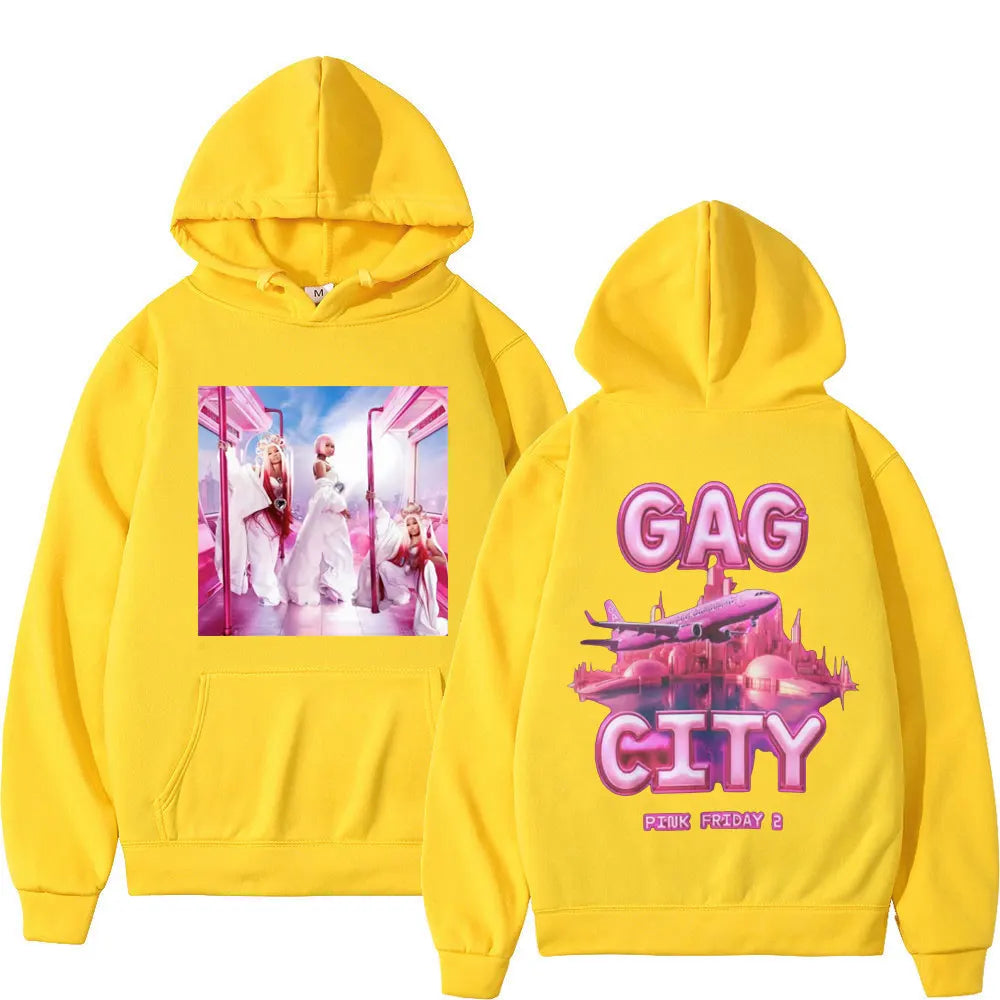 Hoodie Rapper de grandes dimensões para homens e mulheres, moletons com capuz, pullovers Hip Hop, pullovers elegantes, rapper, Nicki Minaj, Pink Friday, gráfico 2, Y2k