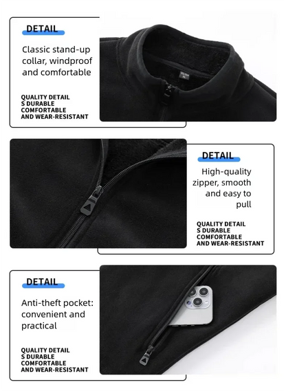 Colete de lã de tamanho grande para homens no outono e inverno engrossado com colete de lã com gola alta e pele de carneiro para aquecer