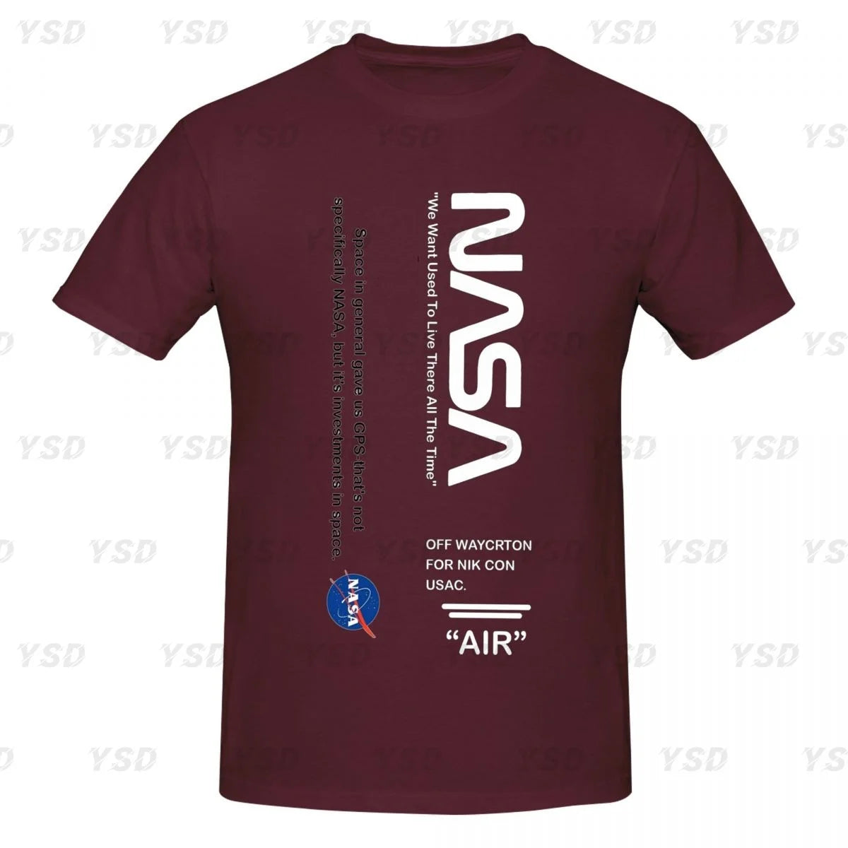 Camiseta esportiva masculina Nasa Space, aconchegante, camiseta grande