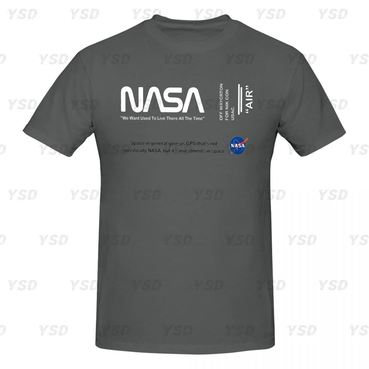 Camiseta esportiva masculina Nasa Space, aconchegante, camiseta grande