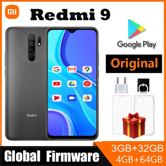 Xiaomi redmi 9 smartphone 6gb 128gb/4gb 128gb g80 5020 mah 6.53 ''13.0mp 8.0mp 2340x1080 4g telefone usado