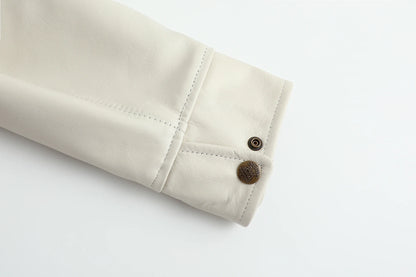 Jaqueta de couro genuíno masculino lapela branca jaqueta de pele de bezerro natural casaco masculino fino ajuste camada superior jaqueta de motociclista