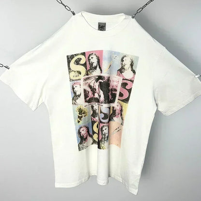 Crânio vermelho impressão de dedo buraco danificado saint tanque t das mulheres dos homens streetwear colete de grandes dimensões vintage washe preto sem mangas t camisa