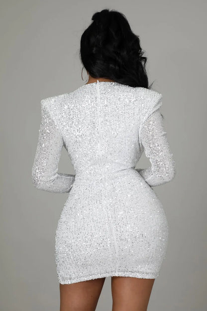 Vestidos de festa elegantes para mulheres 2025 vestido sexy fino plissado com lantejoulas e decote em V