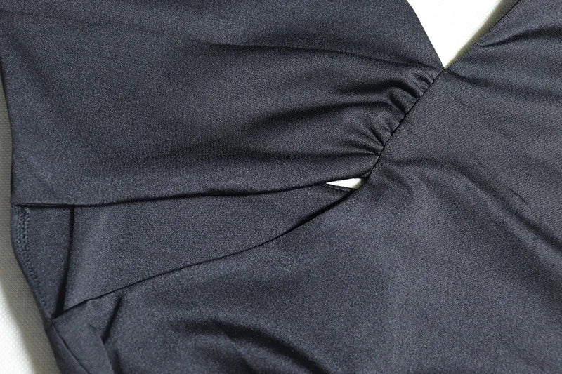 Elegante vestido de manga comprida bodycon feminino, Oco Out, Com Renda, Sem Costas, Atadura, Preto, Branco, Clube, Festa