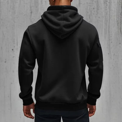 2025 meio zíper impressão hoodie masculino multi-bolso casual esportes manga longa com capuz moletom diário moda fitness pulôver