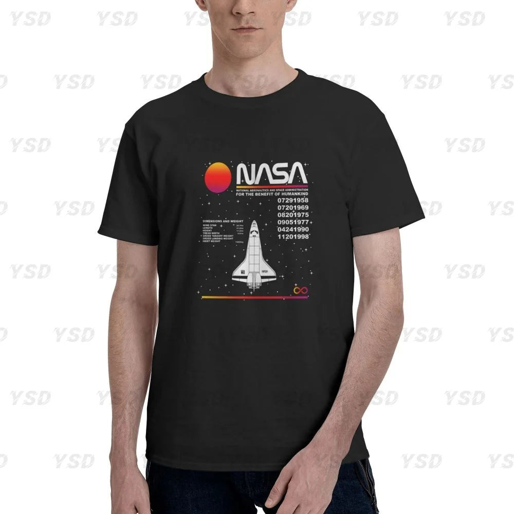 Camiseta esportiva masculina Nasa Space, aconchegante, camiseta grande