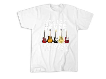 Camiseta estampada gráfica de guitarra, baixo, guitarra elétrica, uma camiseta masculina elegante, casual e de alta qualidade com gola redonda