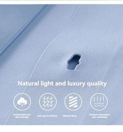 Nova alta qualidade de seda gelo negócios masculinos casual camisa de manga curta verão ultra-fino respirável esportes ao ar livre cor sólida topo