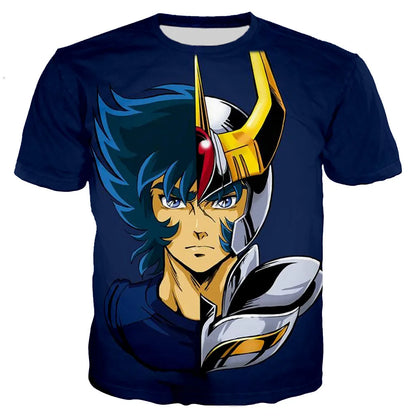 Saint seiya t camisa masculina moda camisetas crianças hip hop topos t anime impressão 3d camiseta verão masculino gráfico topos meninos t