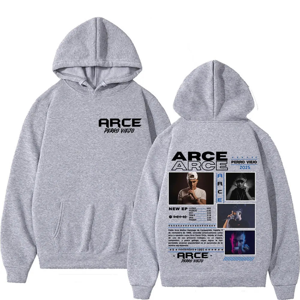 Rapper arce perro viejo álbum tour 2025 capa hoodies masculino vintage hip hop pop música moletom unisex conforto moletom com capuz streetwear