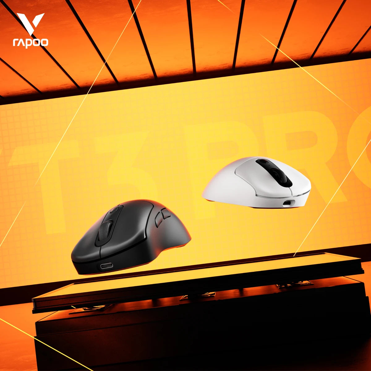 Rapoo vt3pro mouse para jogos sem fio 59g superleve 8khz taxa de pesquisa 26000 dpi paw3398 sensor óptico final longa vida útil da bateria