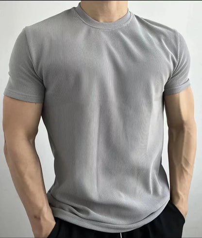 Camisetas curtas de fitness verão nova textura anti-rugas tops de secagem rápida