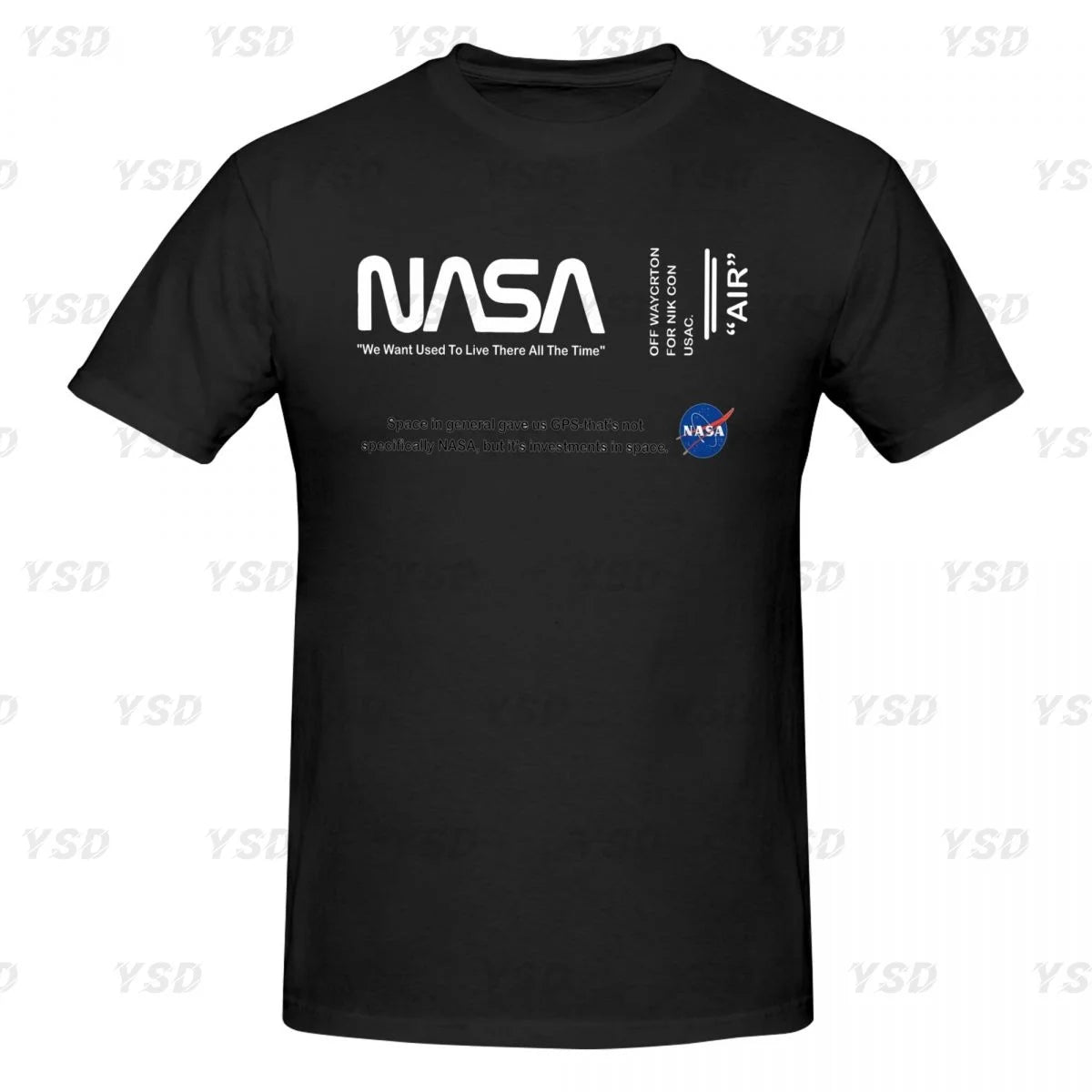 Camiseta esportiva masculina Nasa Space, aconchegante, camiseta grande