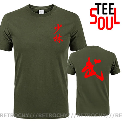 Nova caligrafia chinesa artes marciais palavra camiseta masculina china shaolin kung fu cultura impressão tshirt moda rua wushu t camisa