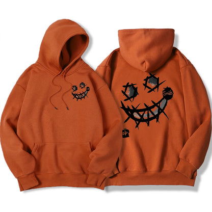 Por favor, sorriso, ok padrões interessantes moletom masculino harajuku moda com capuz quente casual hoodies outono oversize topos