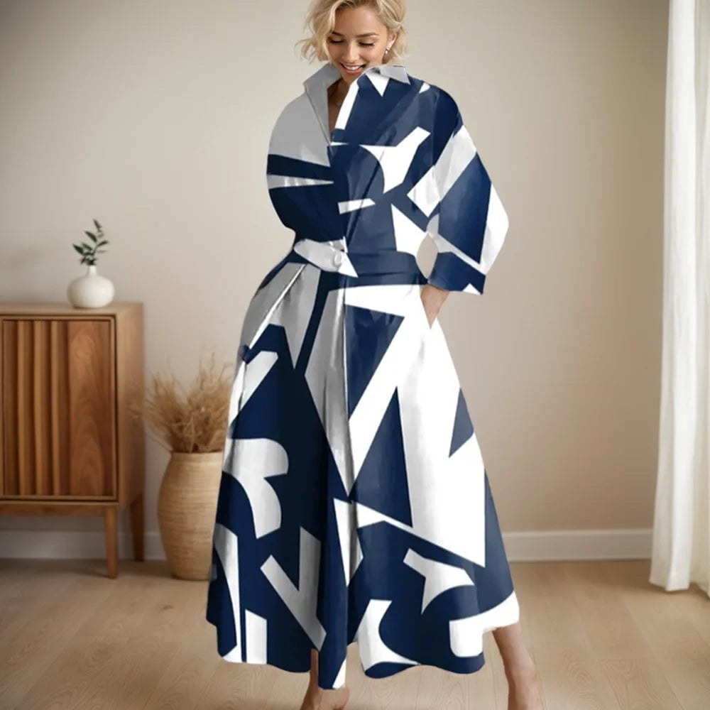 Vestido de manga comprida monocromática feminino, vestido de escritório, vestidos longos femininos, cintura alta, elegante, feriado, festa, moda