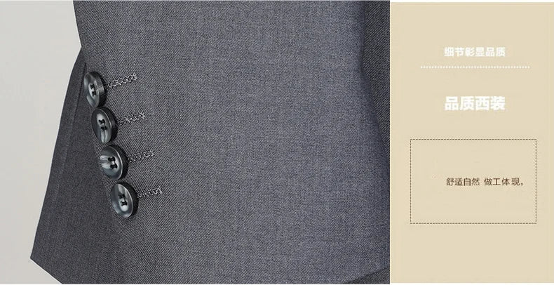 Terno (blazer + calças) masculino casual formal negócios cavalheiro cor sólida hospedagem quatro estações emagrecimento casamento moda terno