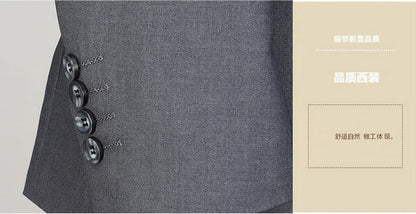 Terno (blazer + calças) masculino casual formal negócios cavalheiro cor sólida hospedagem quatro estações emagrecimento casamento moda terno