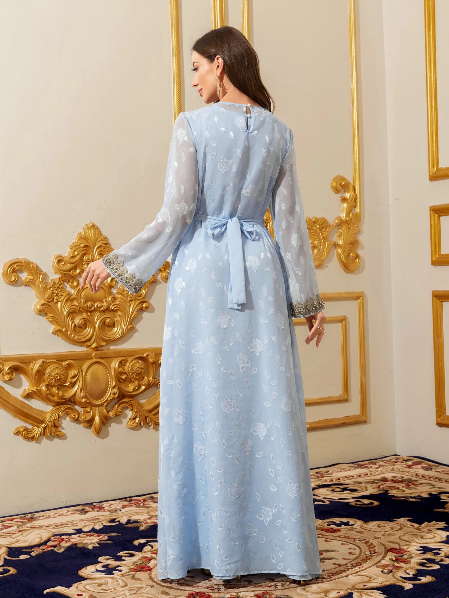 Muçulmano abayas marroquino floral maxi kaftan vestido para mulheres árabe islâmico dubai robe ramadan roupas de oração