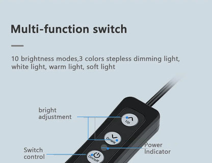 Anel de luz para selfie de 10 polegadas, luz de preenchimento para fotografia, lâmpada de anel led para gravação de vídeo, transmissão ao vivo, lâmpada led para selfie