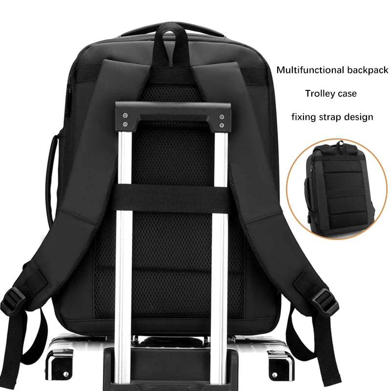 17 Polegada negócios portátil mochila à prova dwaterproof água notebook para homens saco de livro escolar expansível multifuncional carregamento usb homem mochilas