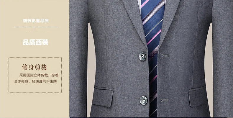 Terno (blazer + calças) masculino casual formal negócios cavalheiro cor sólida hospedagem quatro estações emagrecimento casamento moda terno