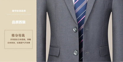 Terno (blazer + calças) masculino casual formal negócios cavalheiro cor sólida hospedagem quatro estações emagrecimento casamento moda terno