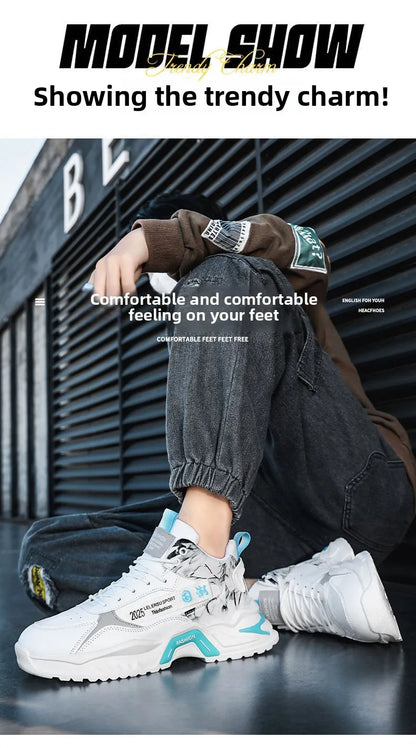 2025 sapatos masculinos tênis moda plataforma respirável tênis de corrida malha esporte luz unisex masculino casual vulcanizar homem sapatos