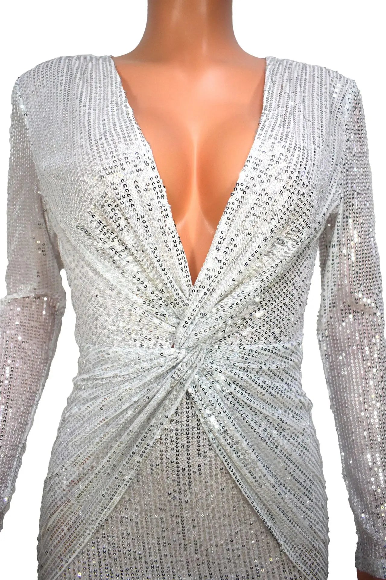 Vestidos de festa elegantes para mulheres 2025 vestido sexy fino plissado com lantejoulas e decote em V