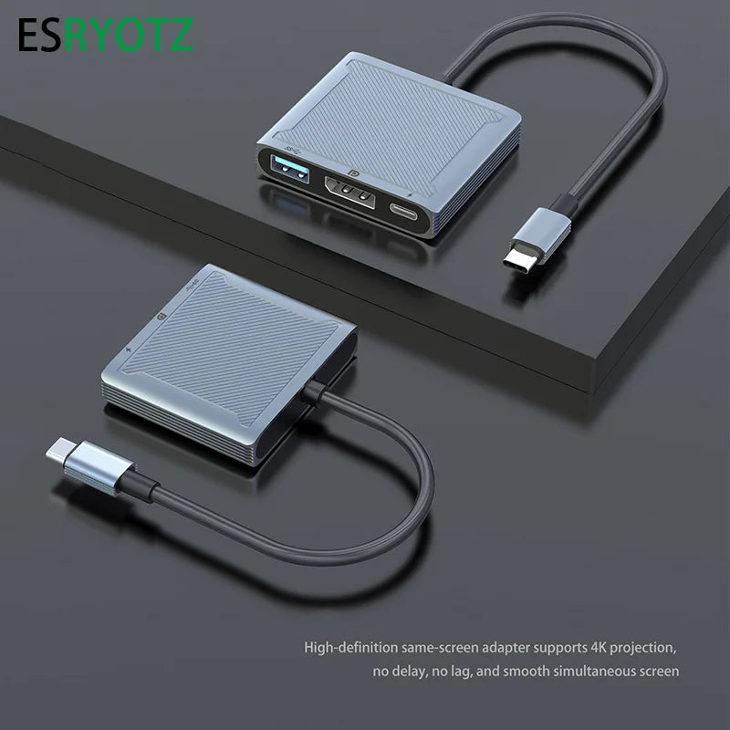 8K 60Hz USB C para Displayport 144Hz hud Thundrbolt USB-C para DP 3 em 1 Hub dock cabo Tipo C para DisplayPort 1.4 cabo para Mackbook