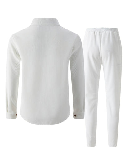 Jaqueta masculina de trabalho com verificação de waffle, jaqueta elegante com botão de lapela e calças compridas, confortável, respirável, casual, roupa de negócios, 1/2 peças