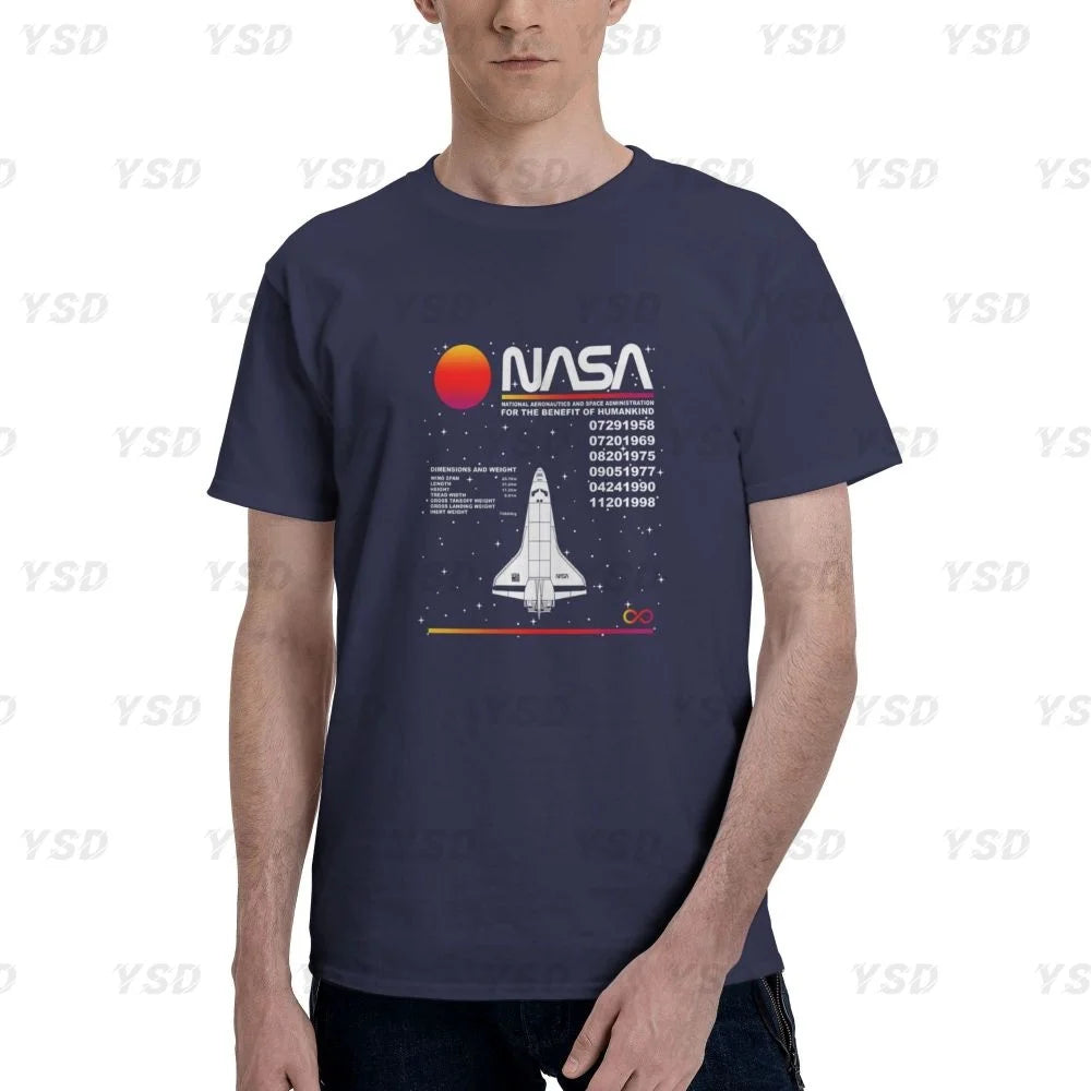 Camiseta esportiva masculina Nasa Space, aconchegante, camiseta grande