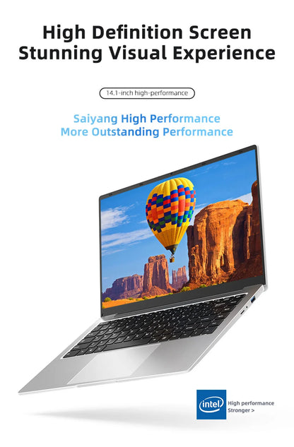 14.1 "ultra fino windows 11 pro computador portátil intel atom a3950 12gb ram 1tb 2tb ssd notebook pc 1080p hd escritório estudo laptops