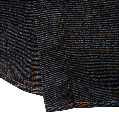 AIOPESON Mens 100% Algodão Camisas Jeans Outono Grosso Cowboy Camisa Masculina de Alta Qualidade Botão de Cor Sólida Camisa Jeans Casuais