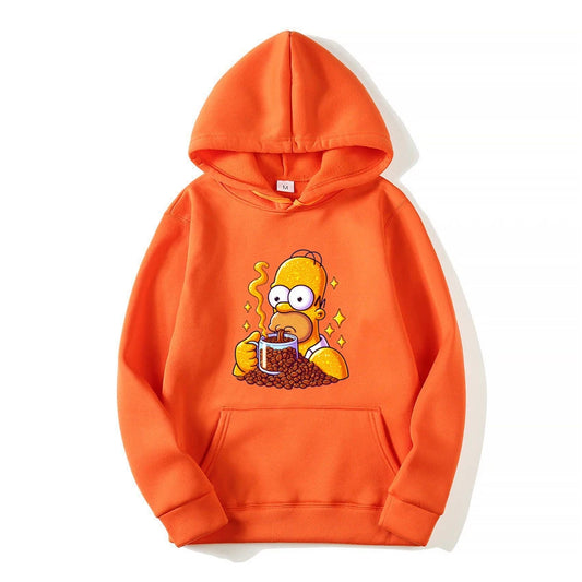Os Simpsons Outono/Inverno masculino desenho animado novo moletom esportivo casual feminino moda de rua casal com capuz