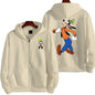Goofy masculino impressão dos desenhos animados hoodie primavera outono feminino moletom de grandes dimensões com zíper novo casal rua moda casaco