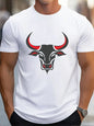Camiseta masculina com estampa de caveira 3d, camiseta casual diária de verão para esportes fitness, camiseta de manga curta masculina da moda de rua