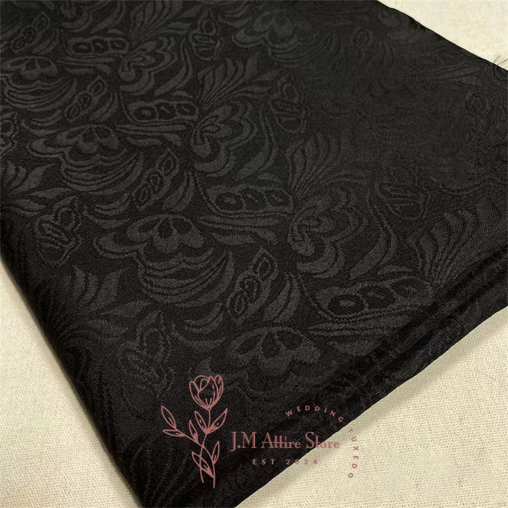 Ternos formais masculinos 2 peças blazer calças preto jacquard conjunto para jantar de casamento namoro cerimônia banquete luxo personalizado smoking ﻿