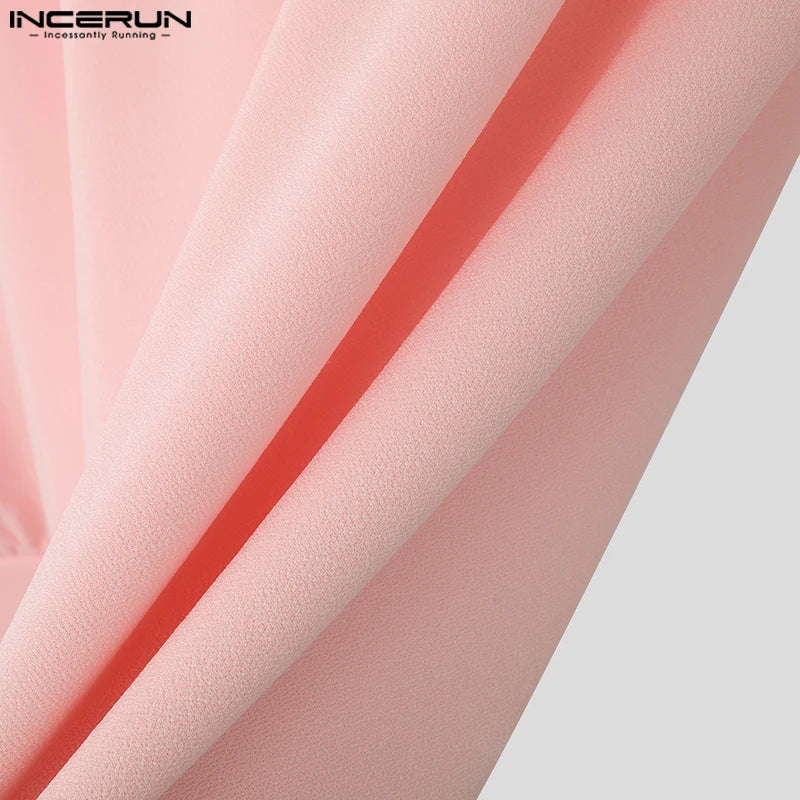 Moda estilo casual topos incerun novo masculino pilha colarinho design hoodies bonito masculino sólido manga comprida pulôver moletom 2024