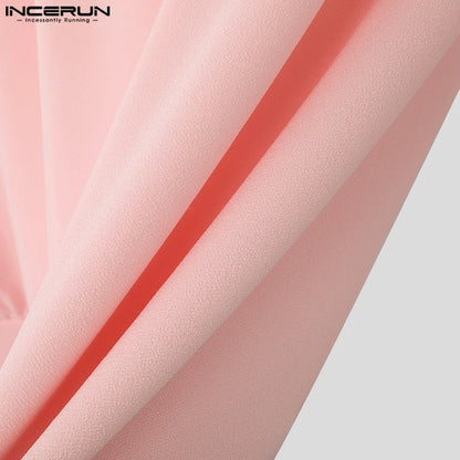 Moda estilo casual topos incerun novo masculino pilha colarinho design hoodies bonito masculino sólido manga comprida pulôver moletom 2024