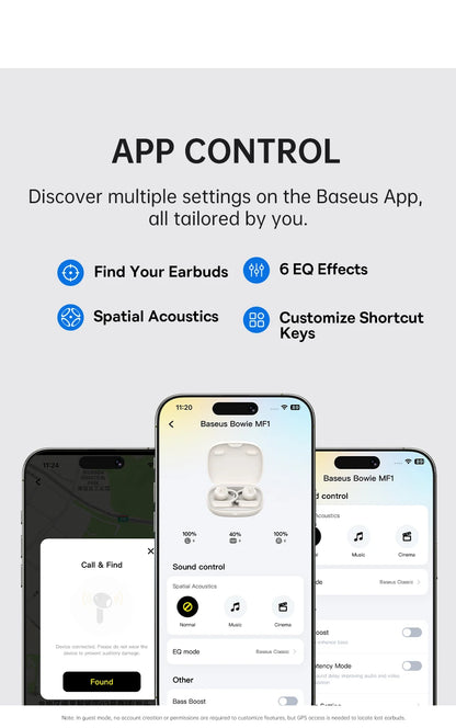 Baseus Bowie MF1/Eli 15i Fit Open-Ear Sport Fones de ouvido sem fio Bluetooth 5.4 Ganchos para os ouvidos Big Bass Sport Fones de ouvido 60 horas de reprodução