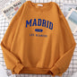 Espanha madrid est 1902 los blancos impressão dos homens com capuz roupas oversize crewneck agasalho solto pulôver masculino streetwear