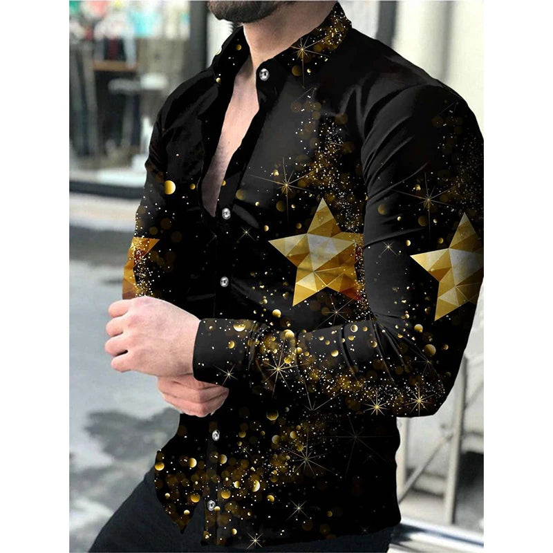 2024 camisa de manga longa masculina casual all-match moda rua camisa masculina lapela único breasted manga longa topo roupas masculinas