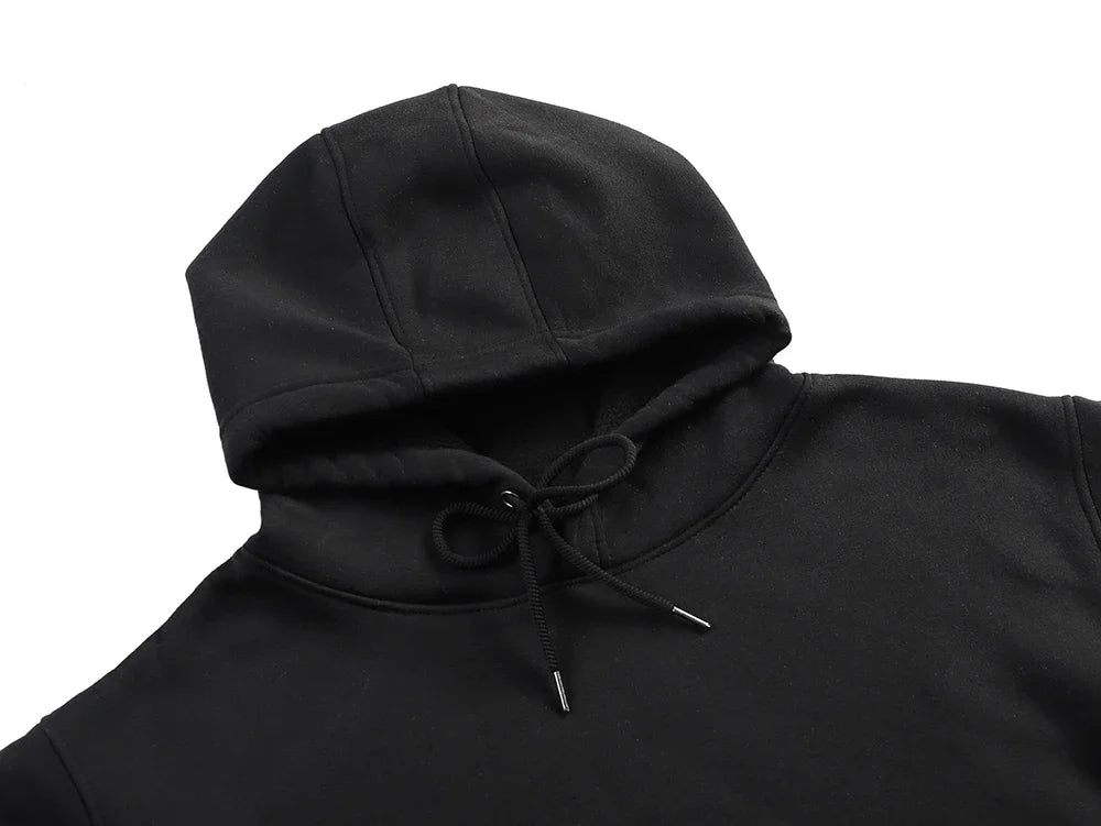 Moletons de manga comprida monocromáticos masculinos, moletons soltos, streetwear casual, pulôver masculino, sportwear de ginástica, tops com capuz, outono