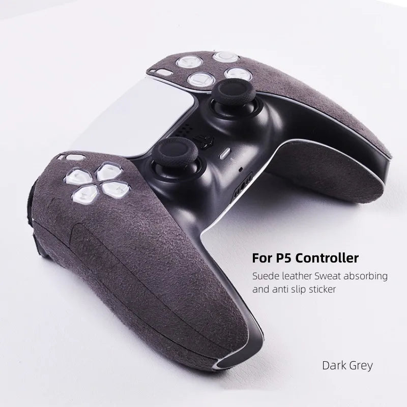 Novos acessórios para controlador ps5/dualsense edge gamepad camurça couro material absorvente de suor toque macio adesivo antiderrapante